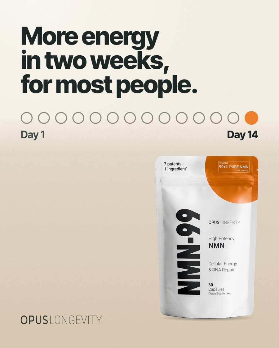 Ad picture: More energy in two weeks, for most people.; Day 1 / Day 14