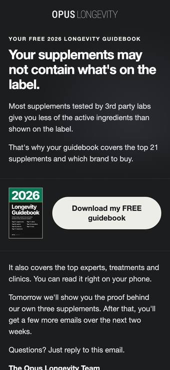 Top of LABTESTED email 1 on a phone. Tap to see all of it.