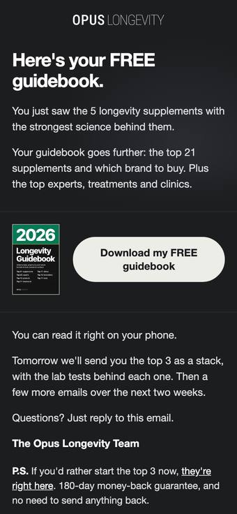 Top of TOPLIST email 1, top-5-supplements on a phone. Tap to see all of it.