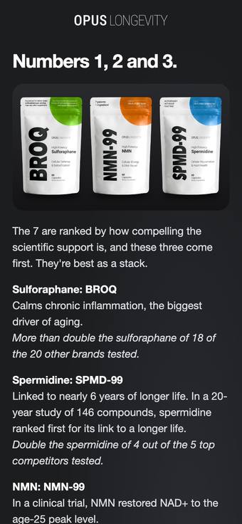 Top of TOPLIST email 2, top-7-supplements on a phone. Tap to see all of it.