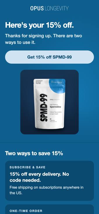 Top of Site email 1, SPMD-99 lead on a phone. Tap to see all of it.